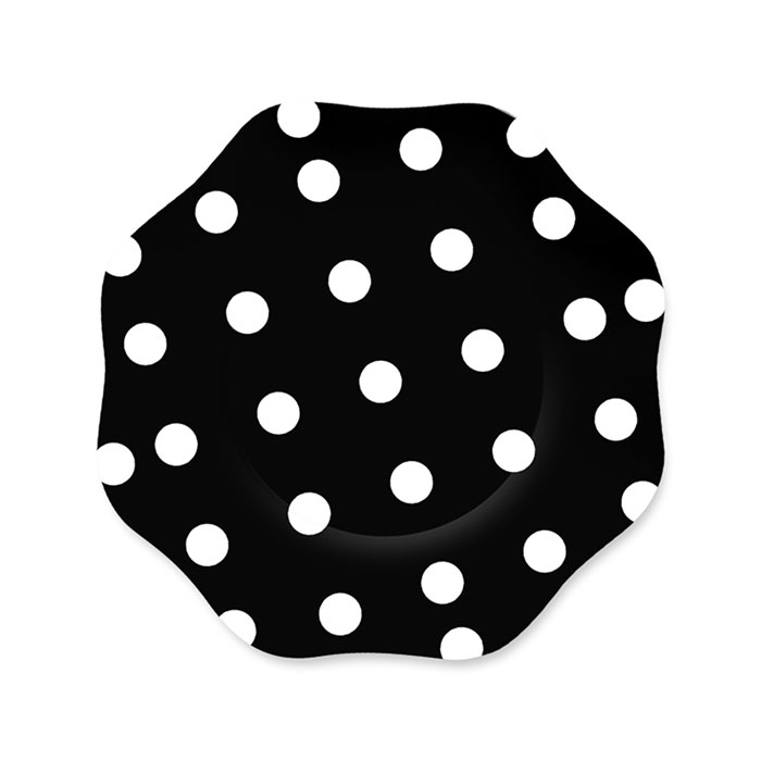 PIATTI 18 CM POIS NERO